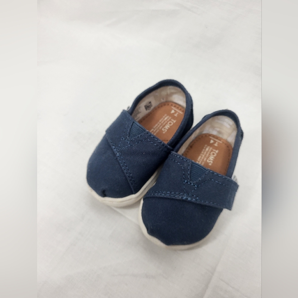 TOMS Kids Navy Blue Slip-On Shoes